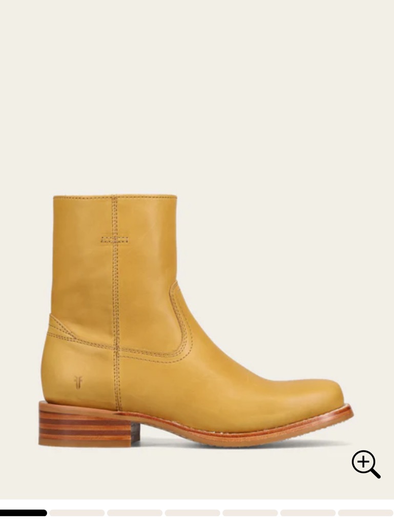 Frye, Worn Once, Campus Men's Banana, Inside Zip Leather Boots, Size 8m